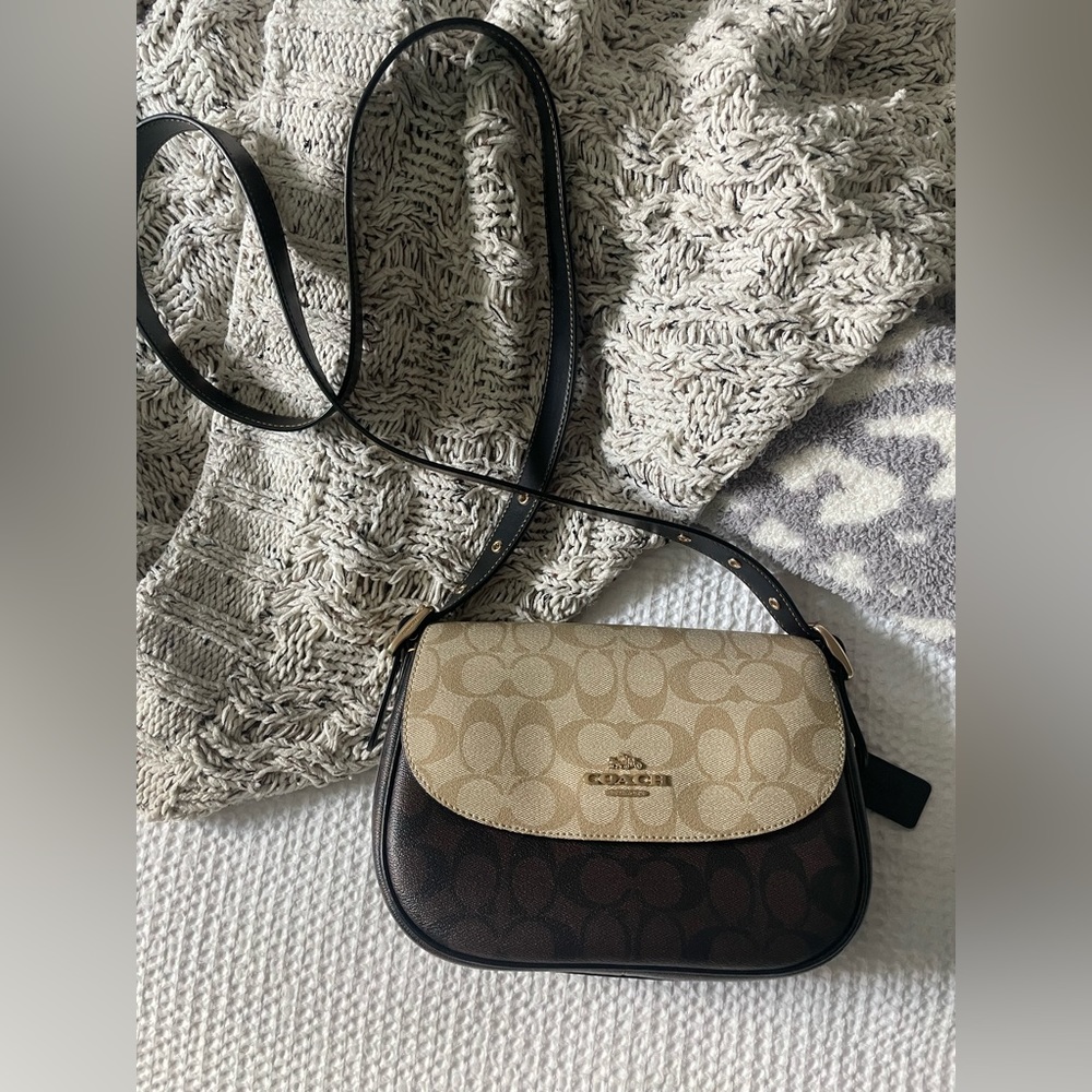 Coach color block cross body bag  and change purse